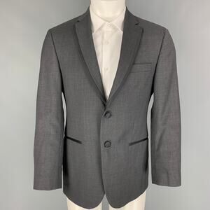 BLACK by VERA WANG Size 38 Grey Black Wool Notch Lapel Tuxedo Sport Coat